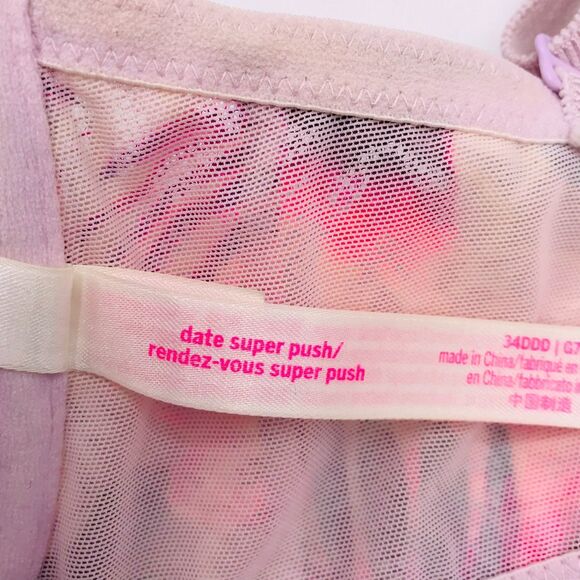 Victorias Secret PINK Date Super Push-up Padded Palm Front Close Bra 34DDD - Picture 9 of 9